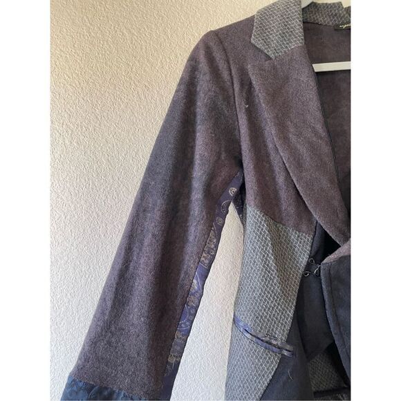 Angels never die wool patchwork color black blazer size medium - Picture 3 of 8